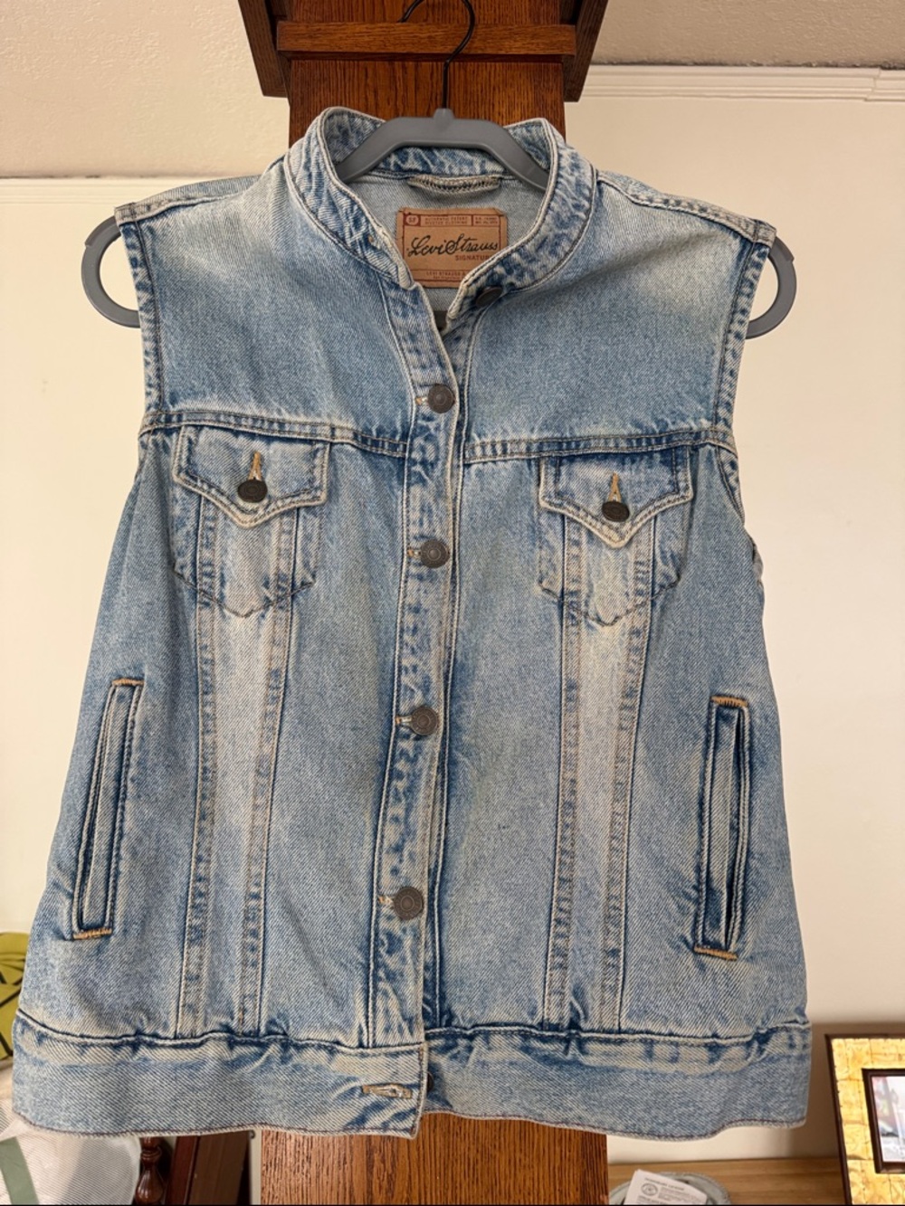 Levi's Light Blue Denim Vest with Pockets - Vintage